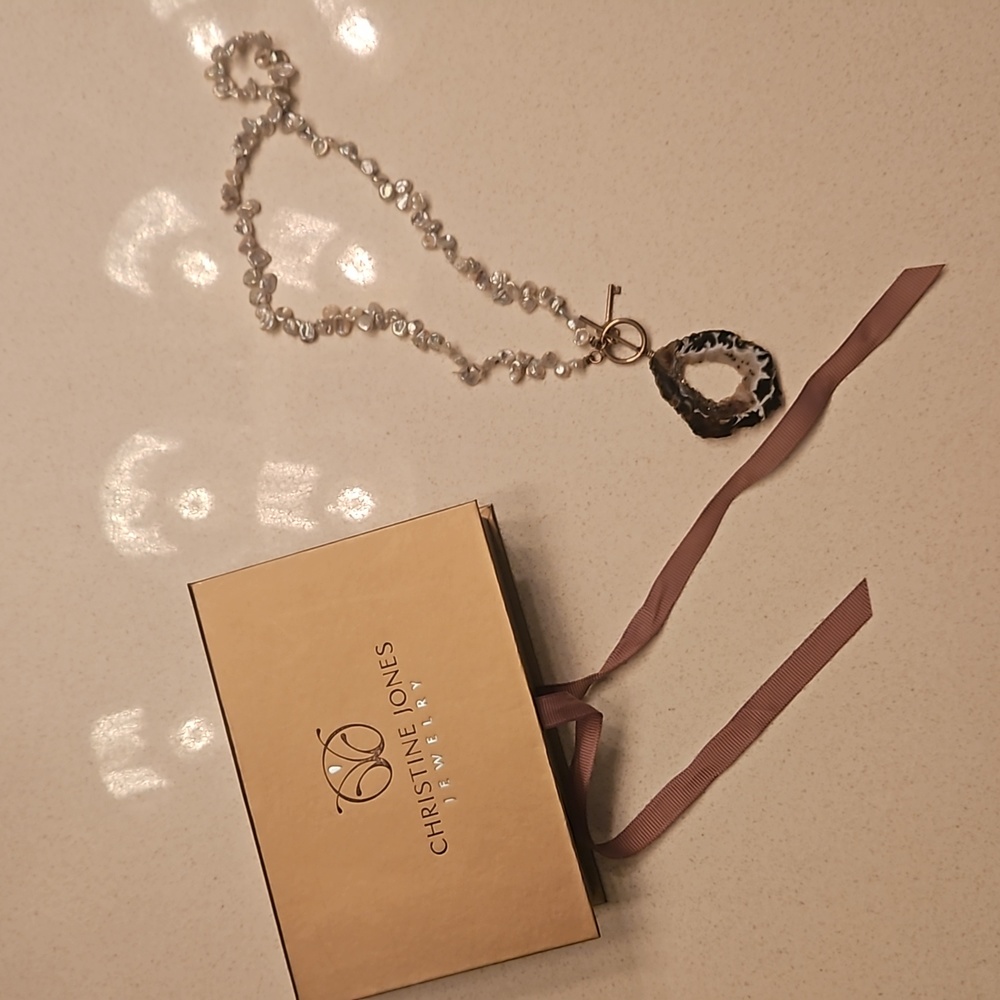 Christine Jones Jewelry natural stone geode necklace